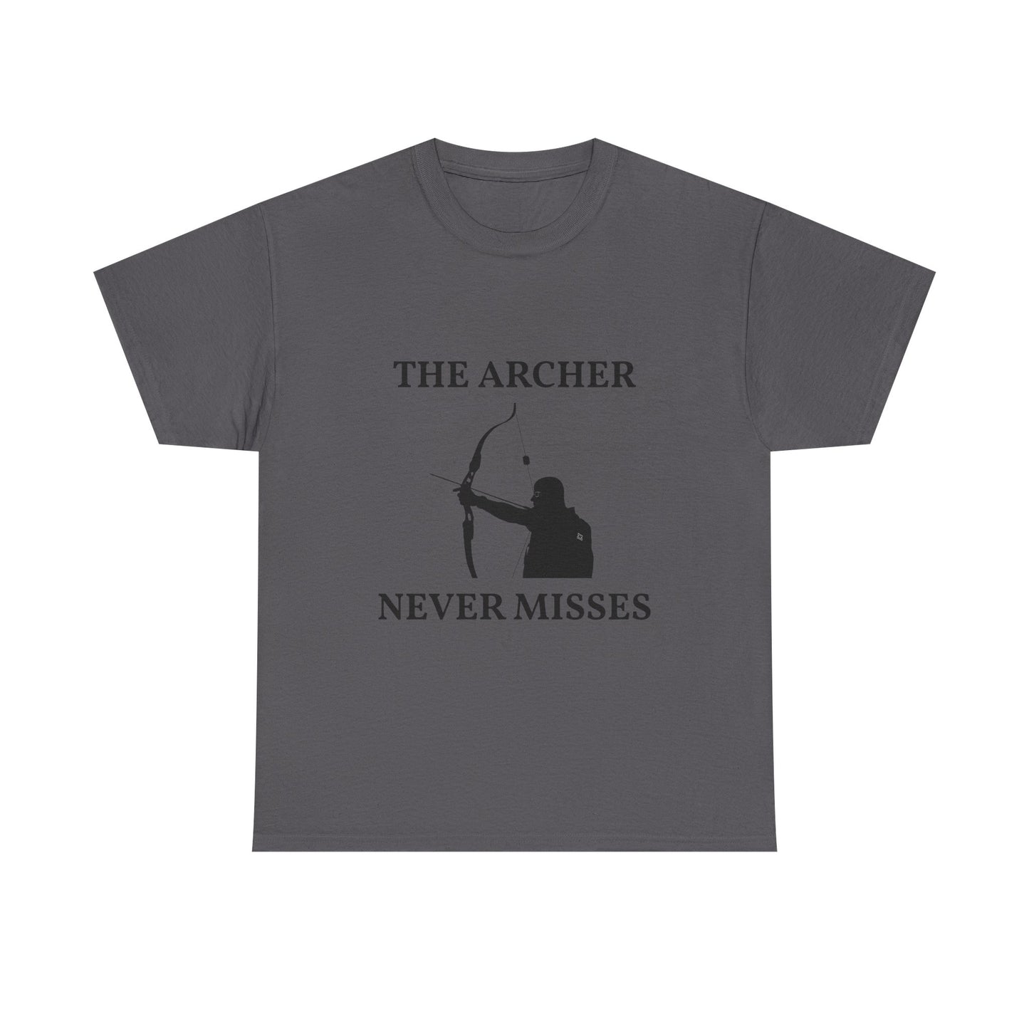 The Archer Never Misses Tee, Unisex Cotton T-Shirt, Gift for Archery Lovers, Archer Shirt, Casual Wear, Sports Apparel