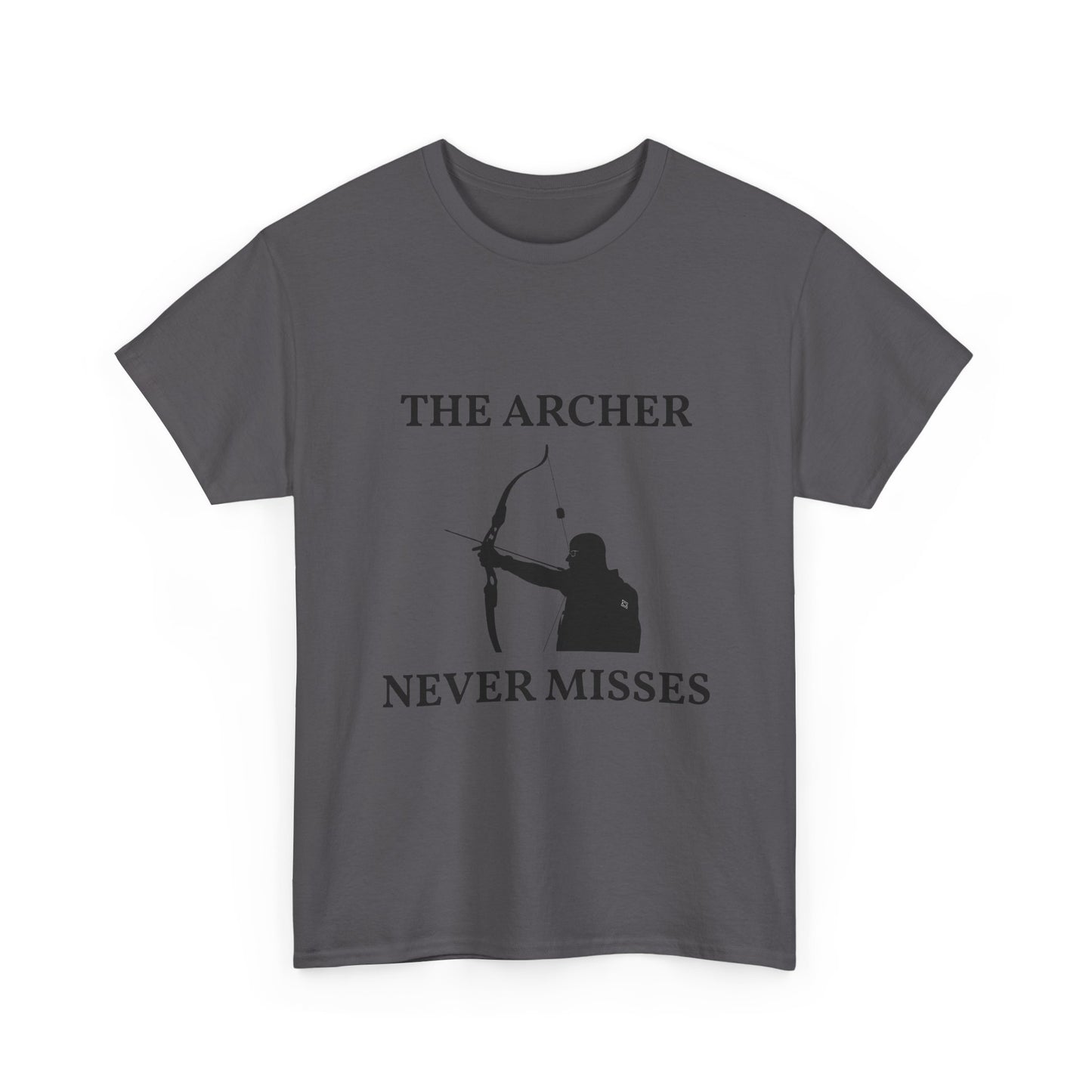 The Archer Never Misses Tee, Unisex Cotton T-Shirt, Gift for Archery Lovers, Archer Shirt, Casual Wear, Sports Apparel
