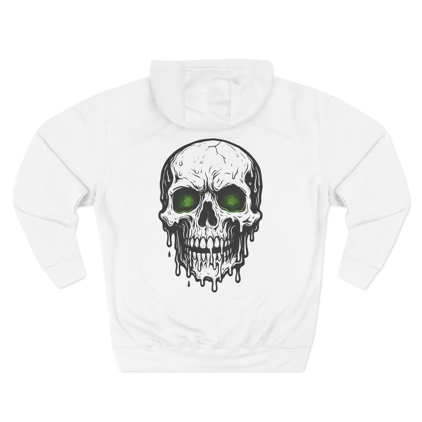 Skull Graphic Fleece Hoodie - Cozy Halloween Apparel for Men, Unisex Streetwear, Gift for Horror Fans, Casual Wear