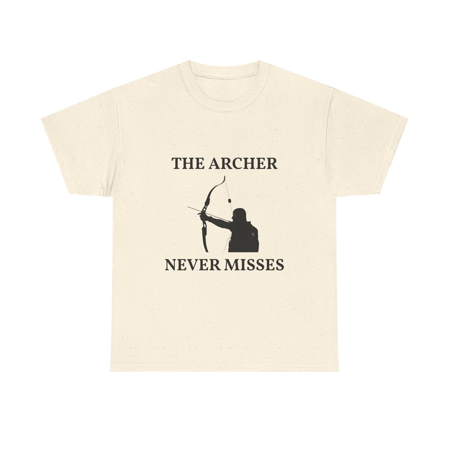 The Archer Never Misses Tee, Unisex Cotton T-Shirt, Gift for Archery Lovers, Archer Shirt, Casual Wear, Sports Apparel