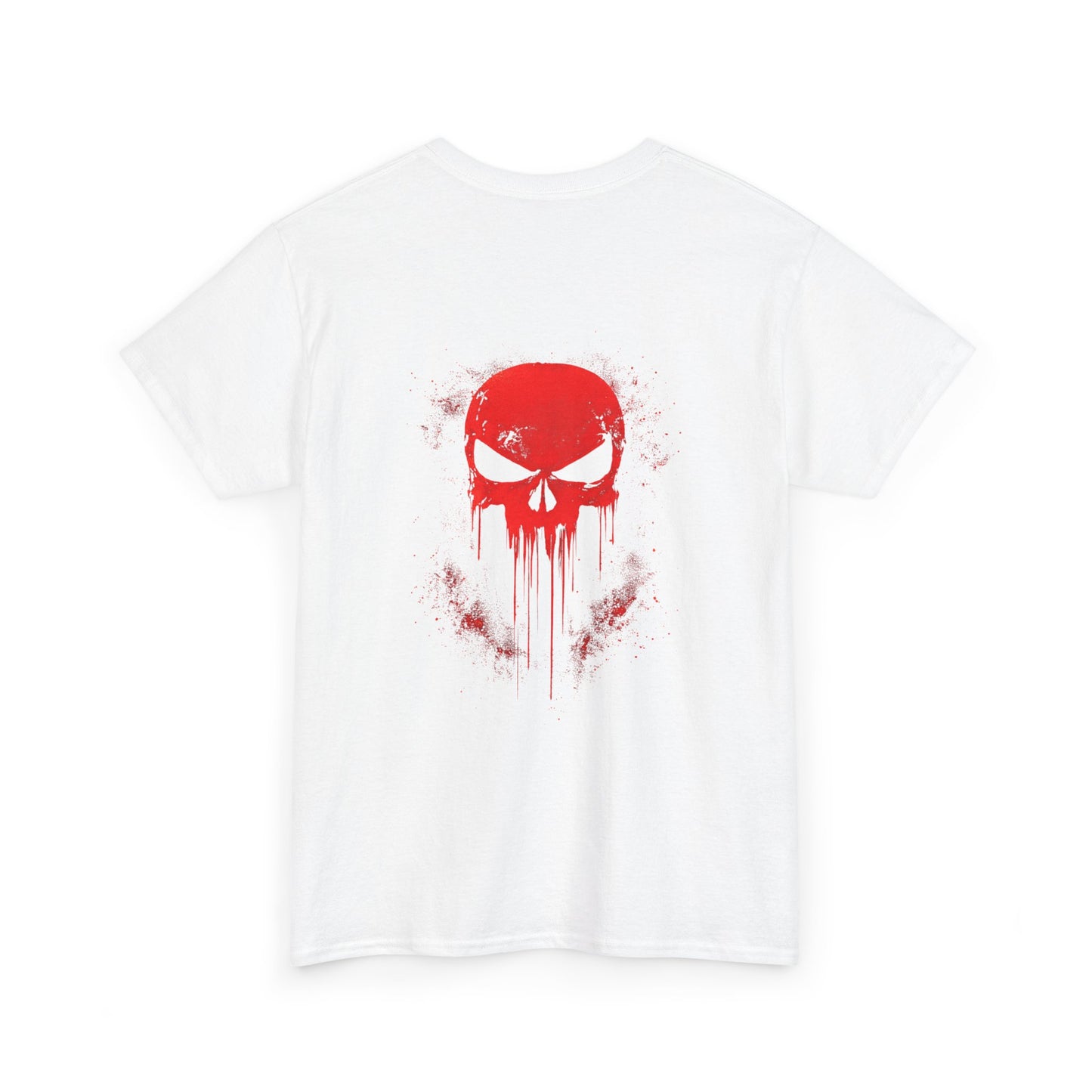 Red Drip Skull Tee | Grunge Skull Back Print, Graphic Skull Shirt