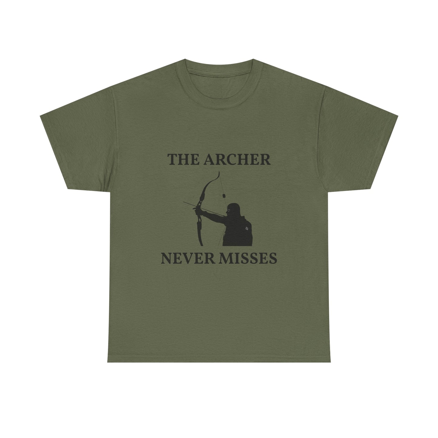 The Archer Never Misses Tee, Unisex Cotton T-Shirt, Gift for Archery Lovers, Archer Shirt, Casual Wear, Sports Apparel