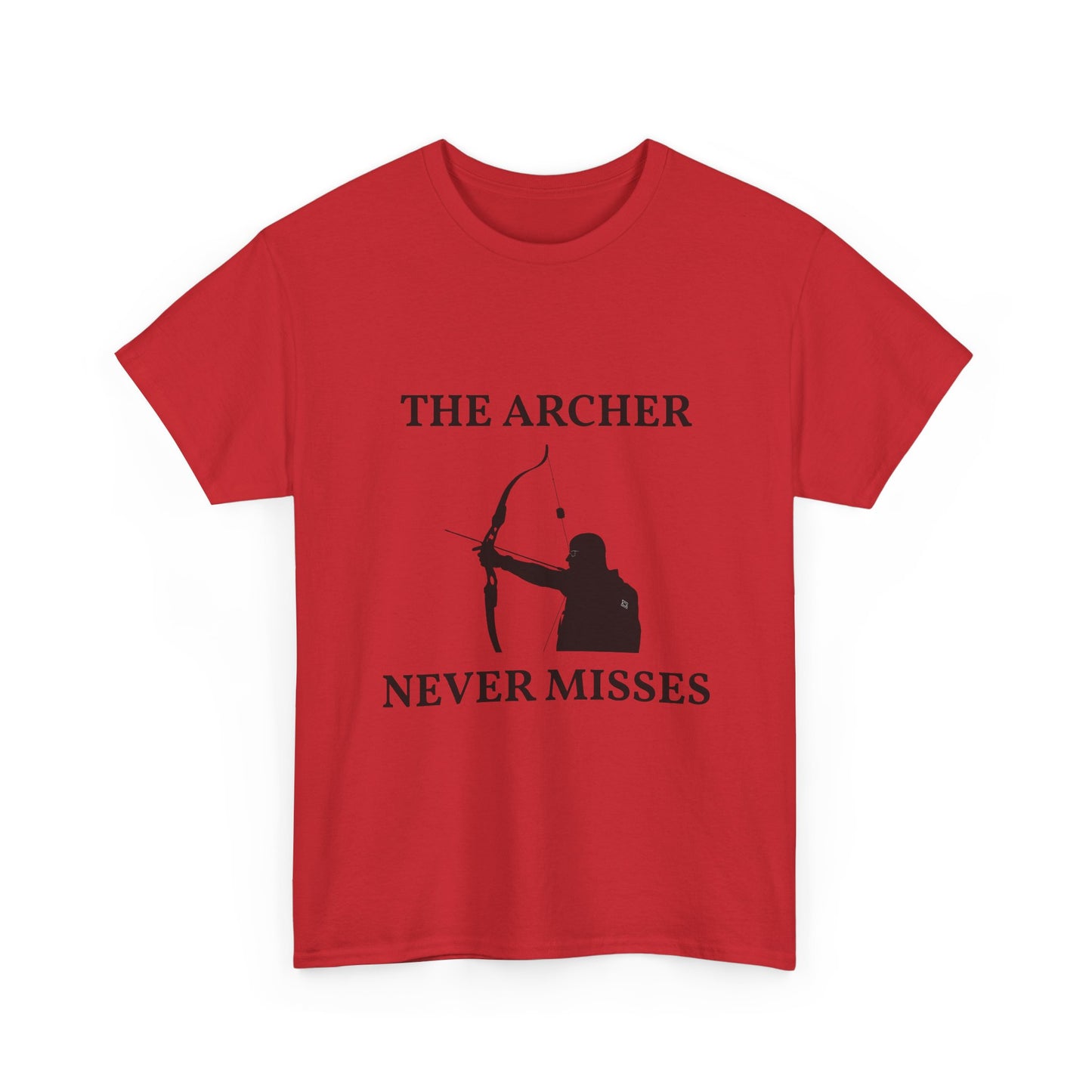The Archer Never Misses Tee, Unisex Cotton T-Shirt, Gift for Archery Lovers, Archer Shirt, Casual Wear, Sports Apparel