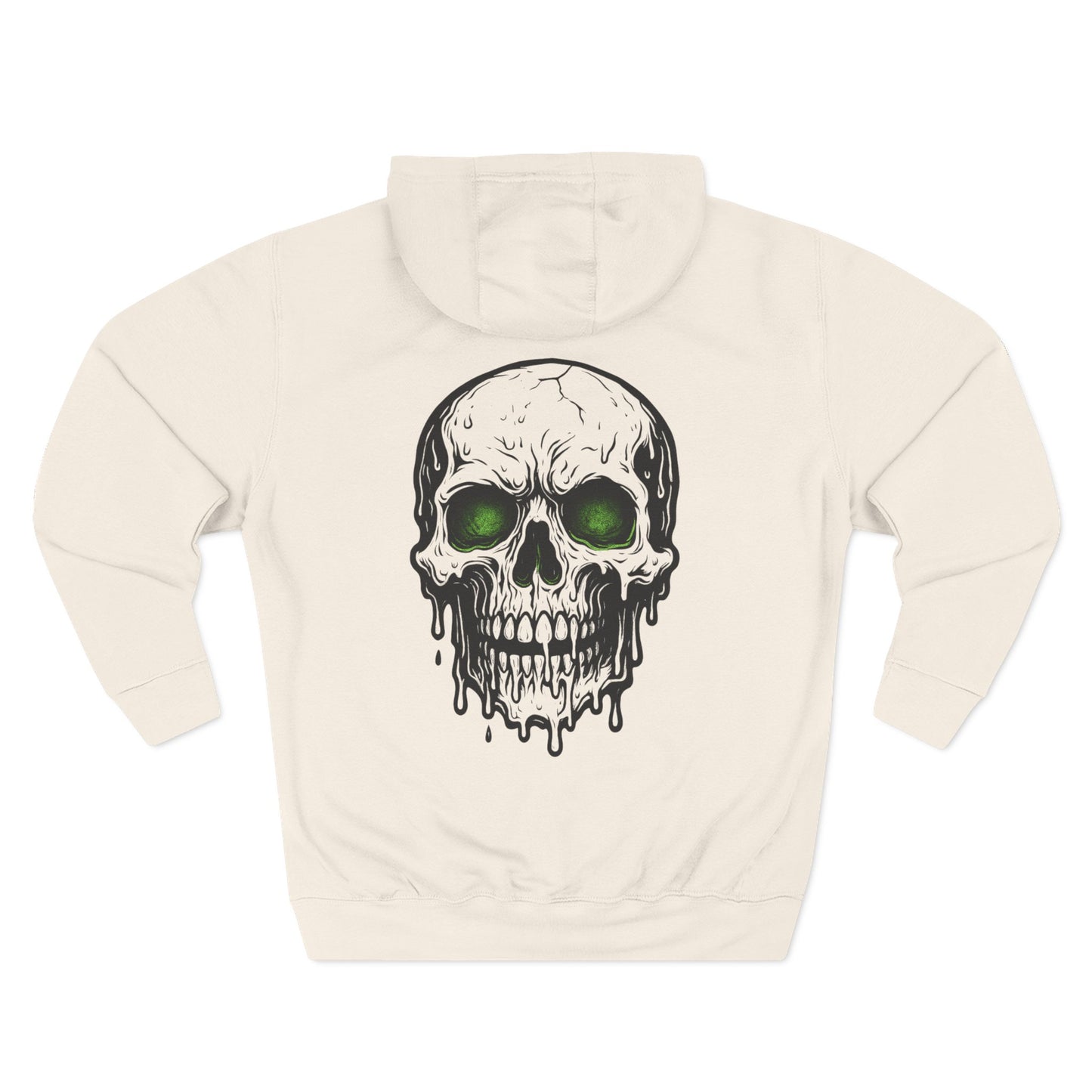 Skull Graphic Fleece Hoodie - Cozy Halloween Apparel for Men, Unisex Streetwear, Gift for Horror Fans, Casual Wear