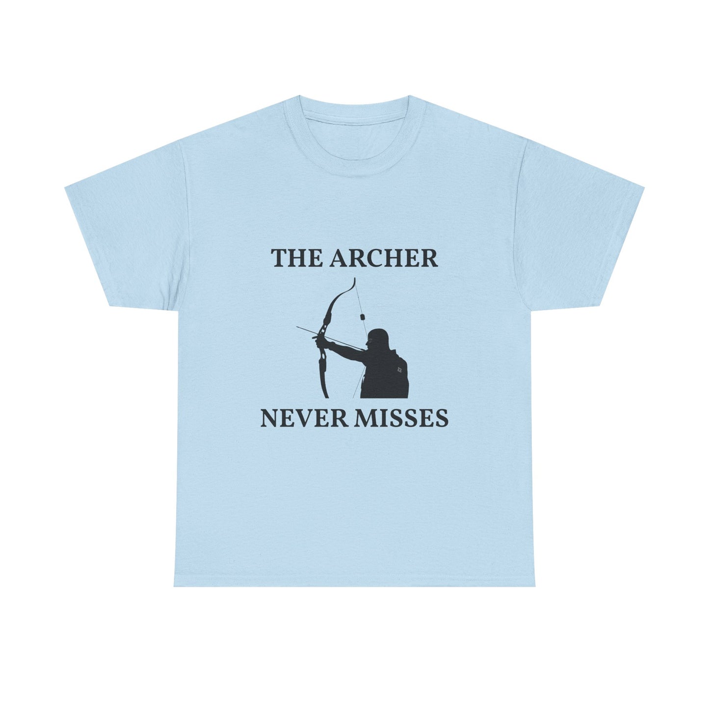 The Archer Never Misses Tee, Unisex Cotton T-Shirt, Gift for Archery Lovers, Archer Shirt, Casual Wear, Sports Apparel
