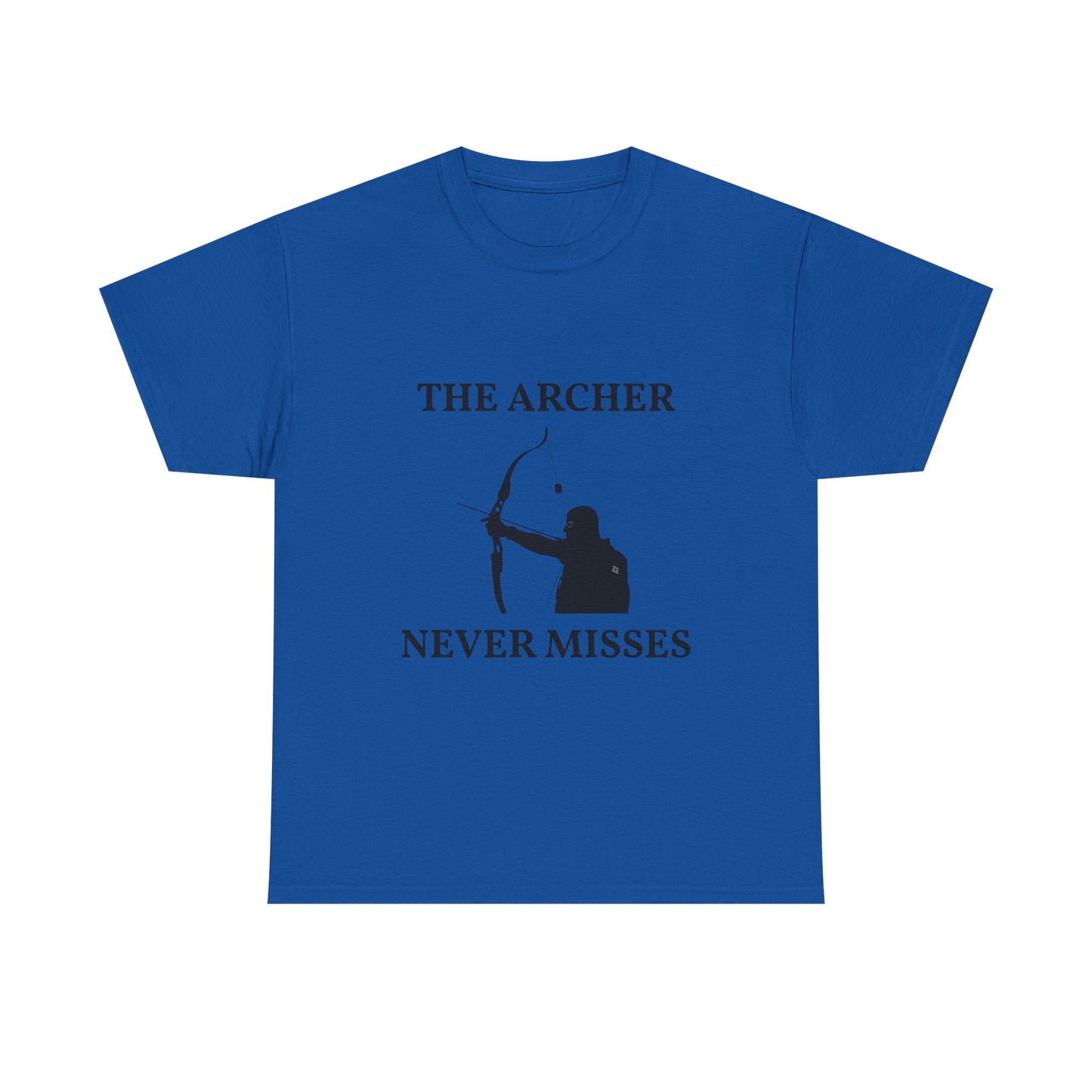 The Archer Never Misses Tee, Unisex Cotton T-Shirt, Gift for Archery Lovers, Archer Shirt, Casual Wear, Sports Apparel