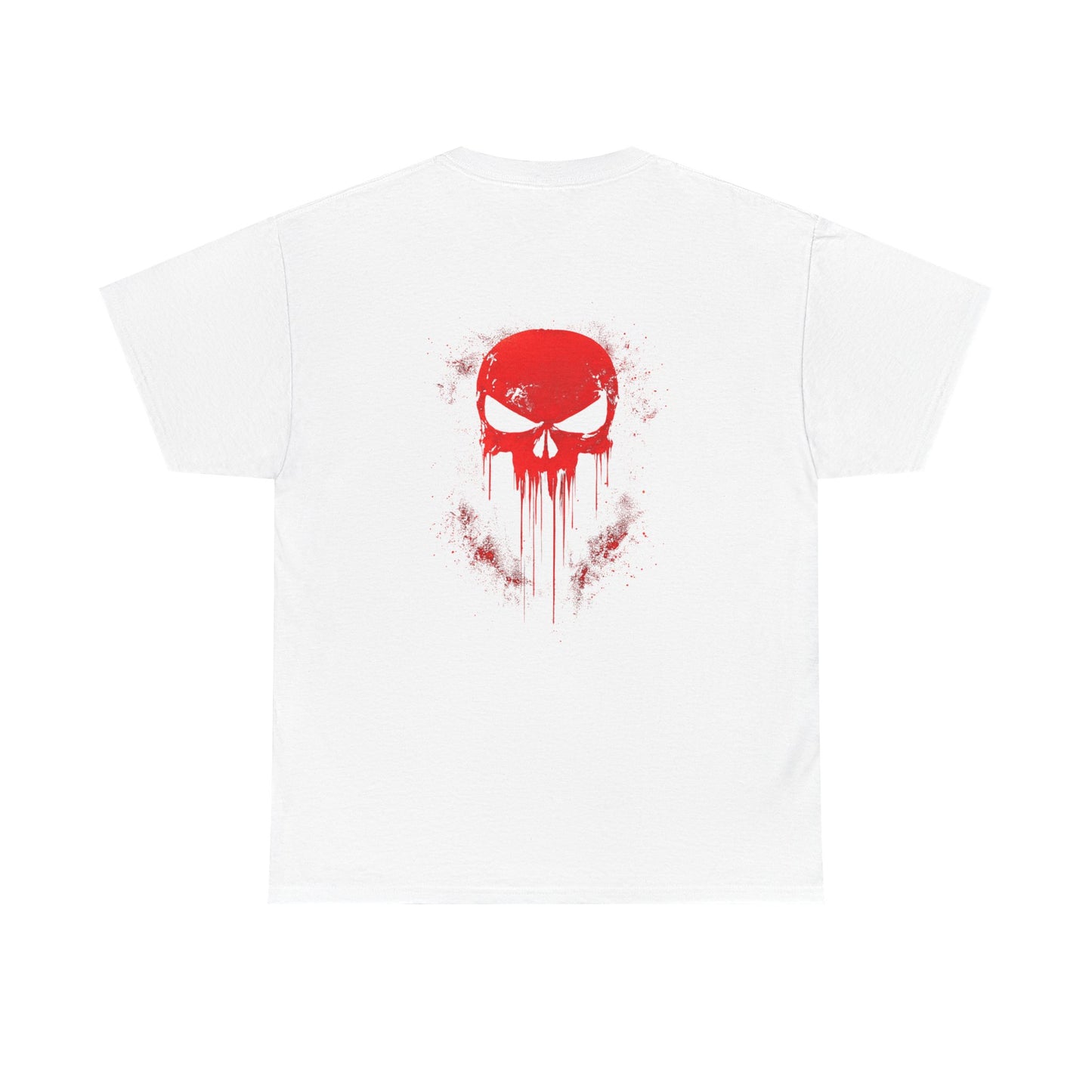 Red Drip Skull Tee | Grunge Skull Back Print, Graphic Skull Shirt