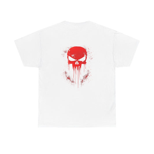 Red Drip Skull Tee | Grunge Skull Back Print, Graphic Skull Shirt