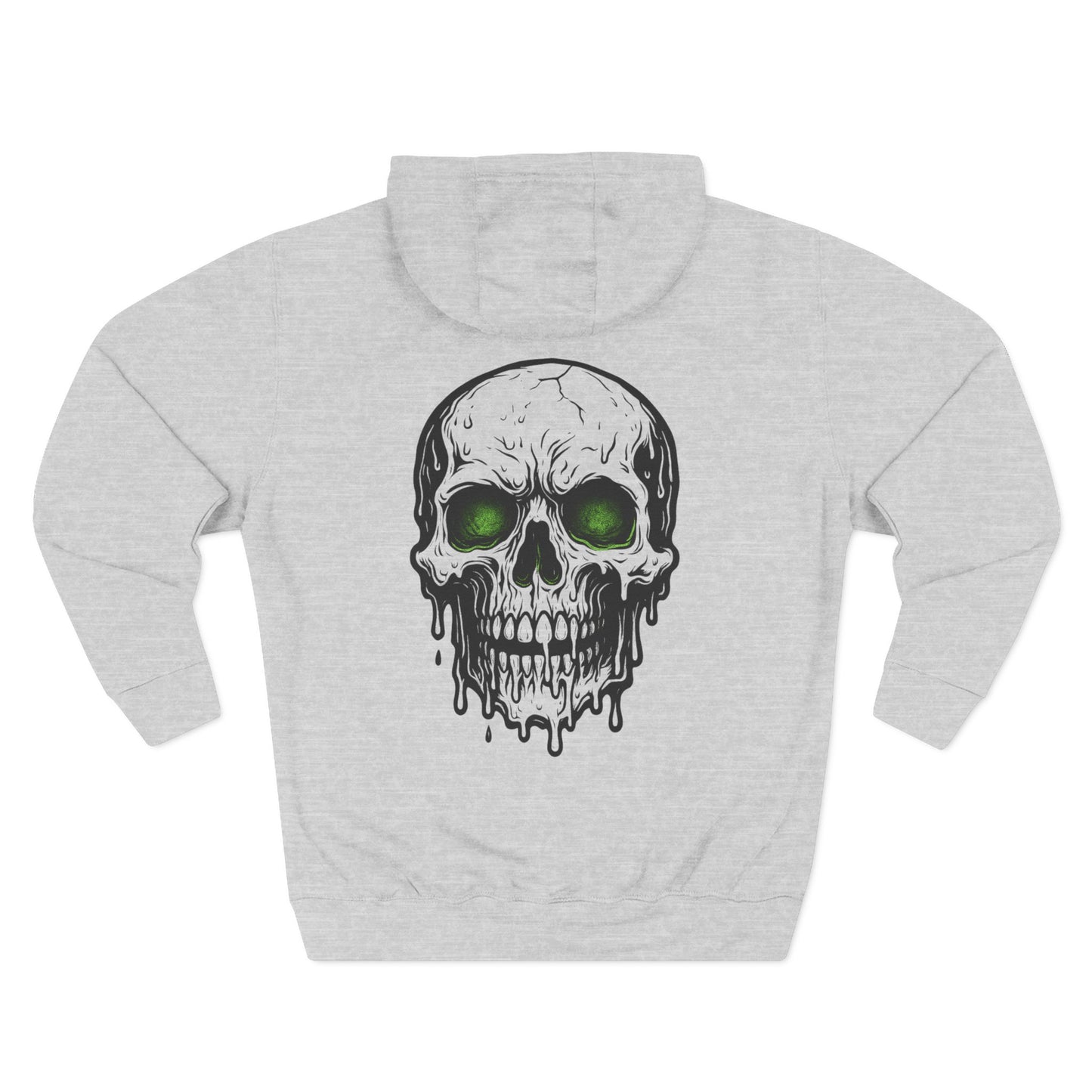 Skull Graphic Fleece Hoodie - Cozy Halloween Apparel for Men, Unisex Streetwear, Gift for Horror Fans, Casual Wear