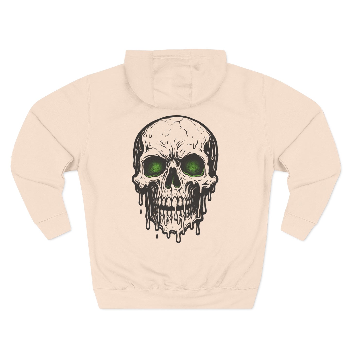 Skull Graphic Fleece Hoodie - Cozy Halloween Apparel for Men, Unisex Streetwear, Gift for Horror Fans, Casual Wear