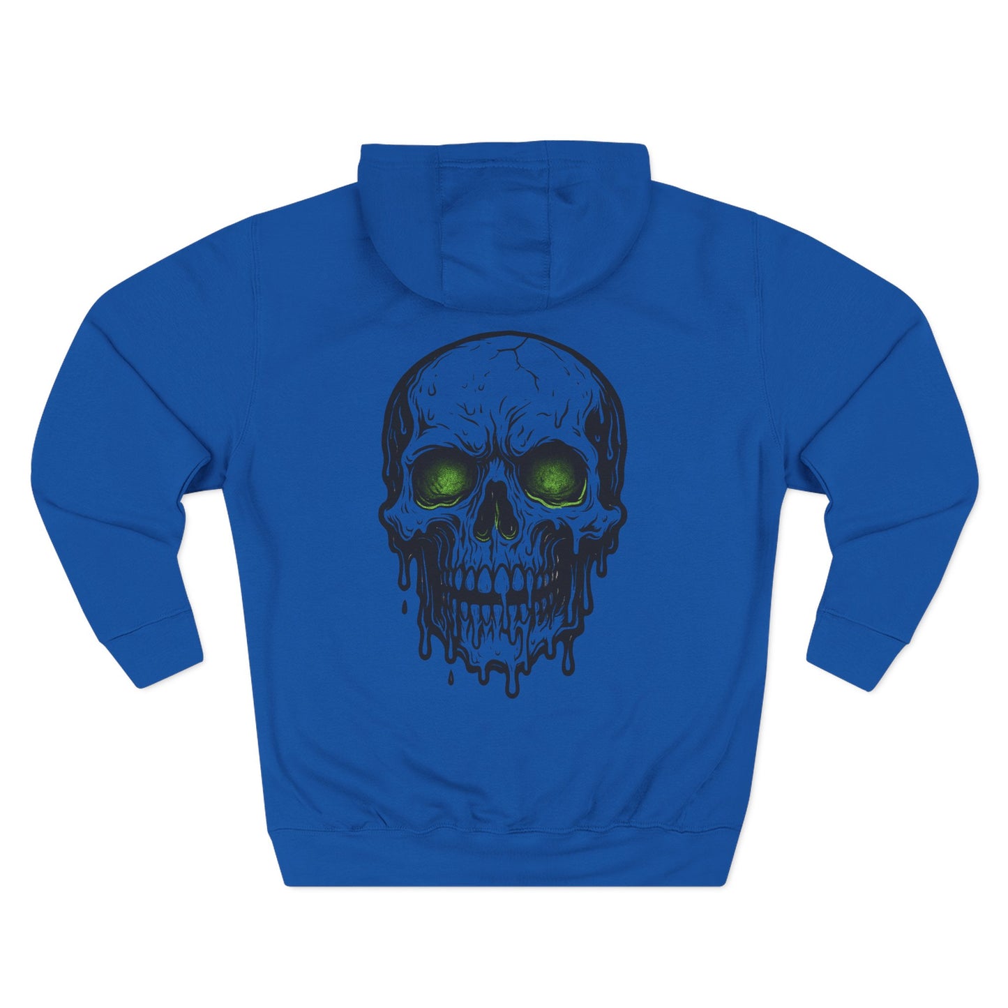 Skull Graphic Fleece Hoodie - Cozy Halloween Apparel for Men, Unisex Streetwear, Gift for Horror Fans, Casual Wear