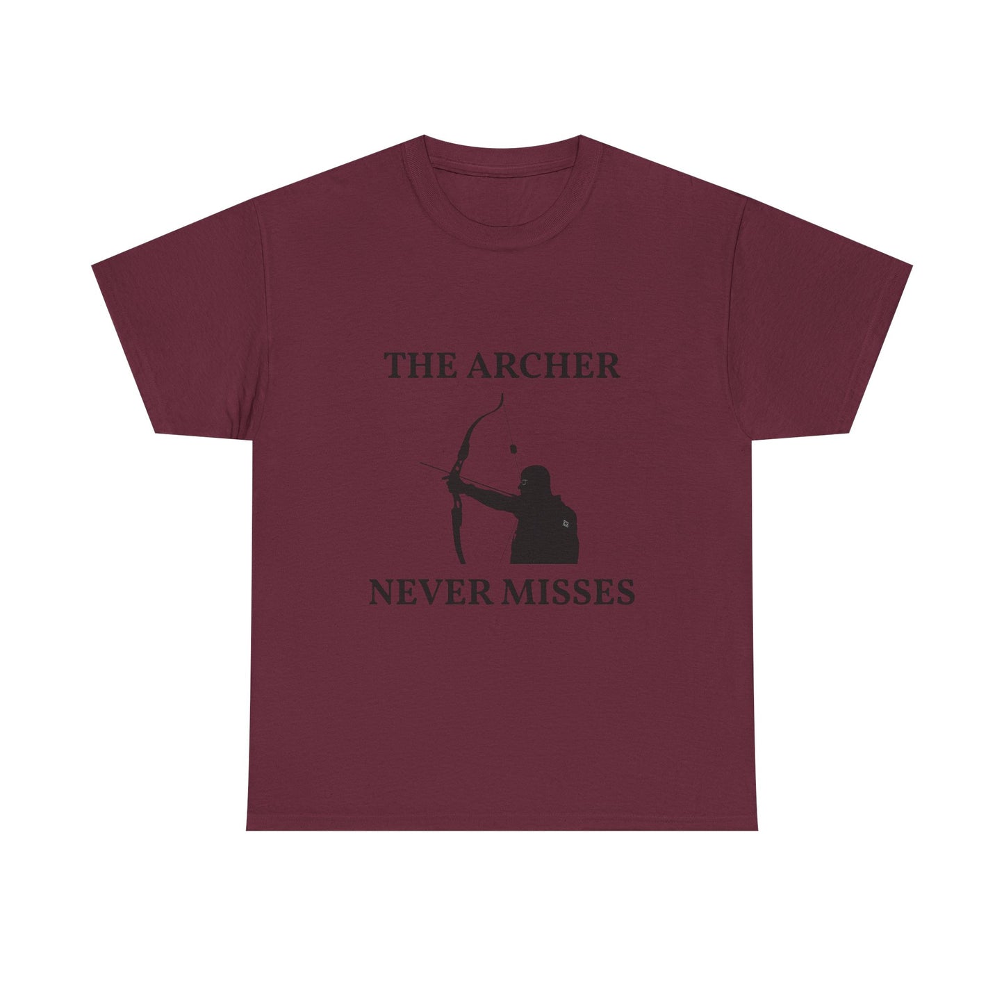 The Archer Never Misses Tee, Unisex Cotton T-Shirt, Gift for Archery Lovers, Archer Shirt, Casual Wear, Sports Apparel