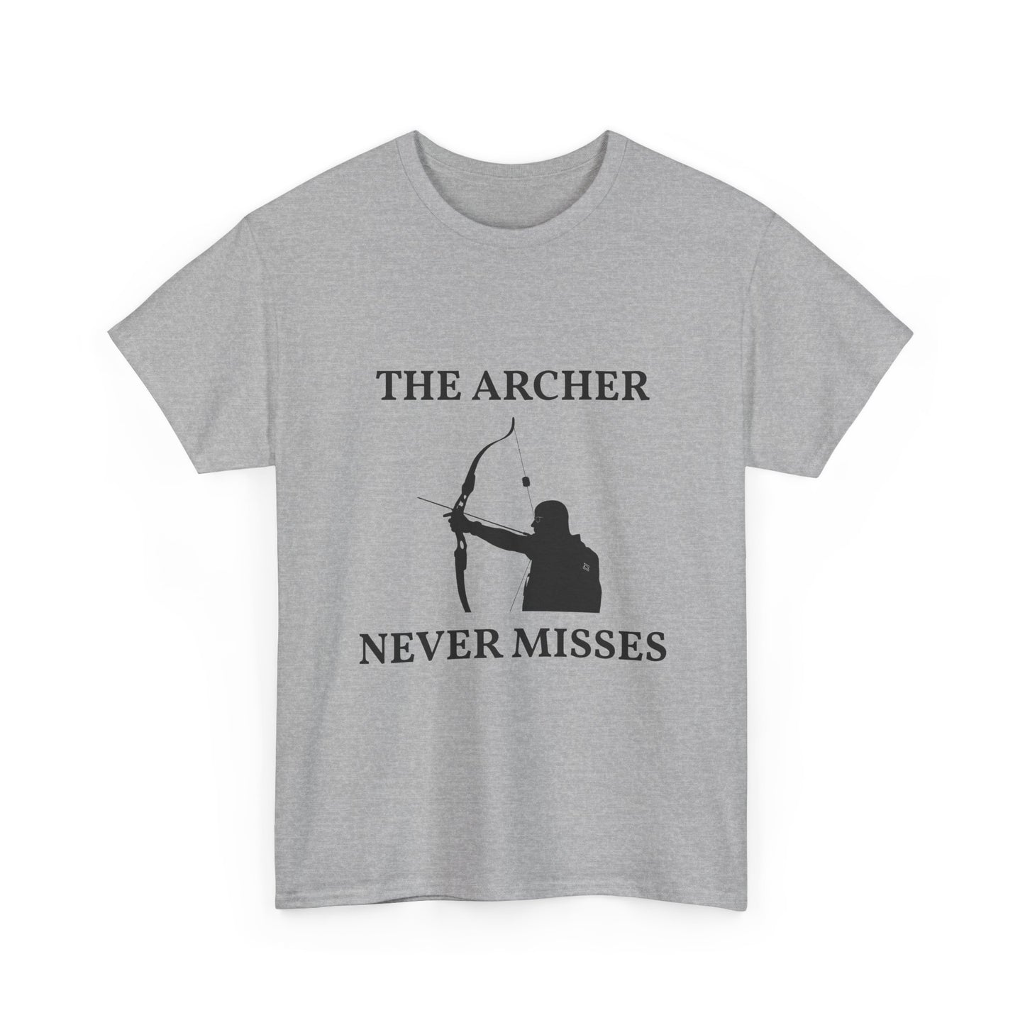 The Archer Never Misses Tee, Unisex Cotton T-Shirt, Gift for Archery Lovers, Archer Shirt, Casual Wear, Sports Apparel