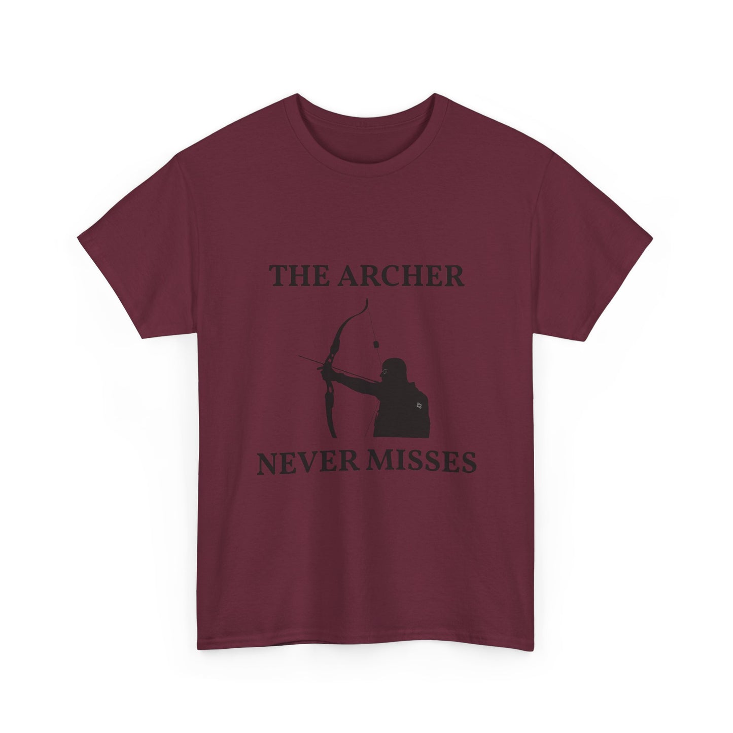 The Archer Never Misses Tee, Unisex Cotton T-Shirt, Gift for Archery Lovers, Archer Shirt, Casual Wear, Sports Apparel