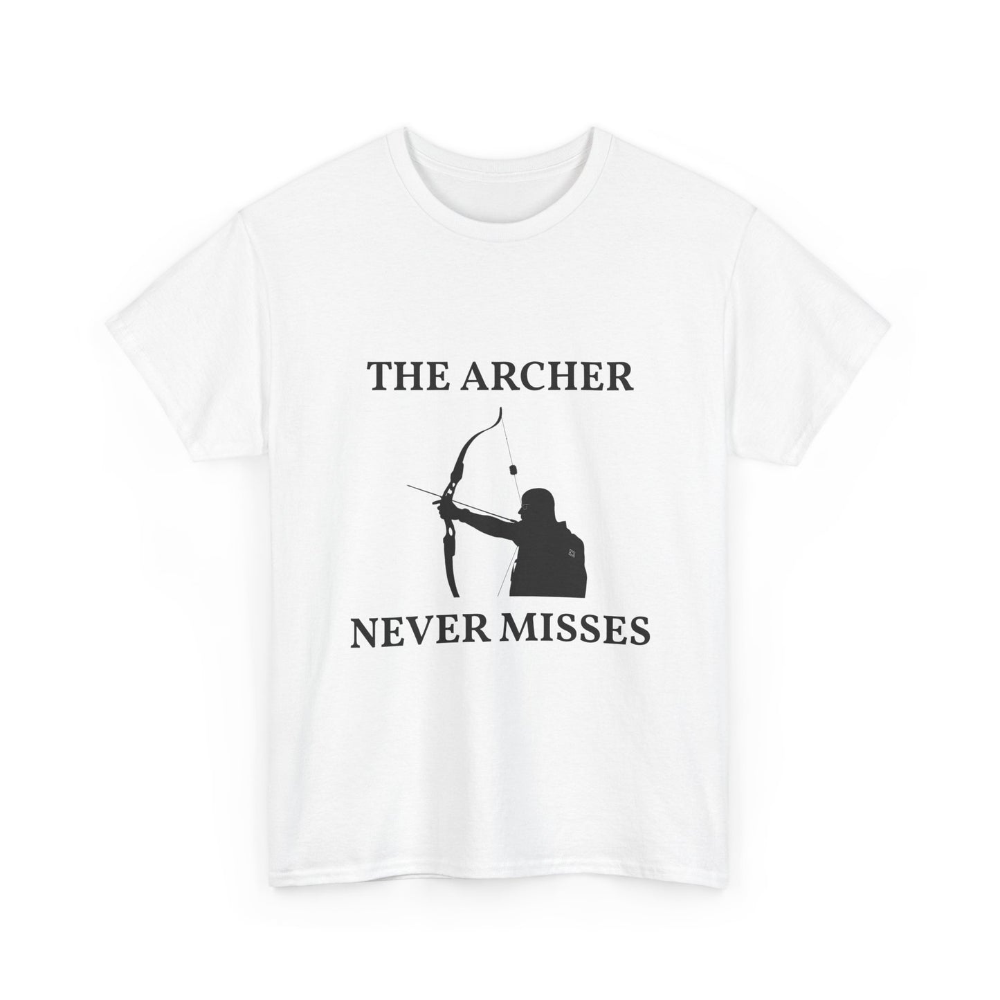 The Archer Never Misses Tee, Unisex Cotton T-Shirt, Gift for Archery Lovers, Archer Shirt, Casual Wear, Sports Apparel