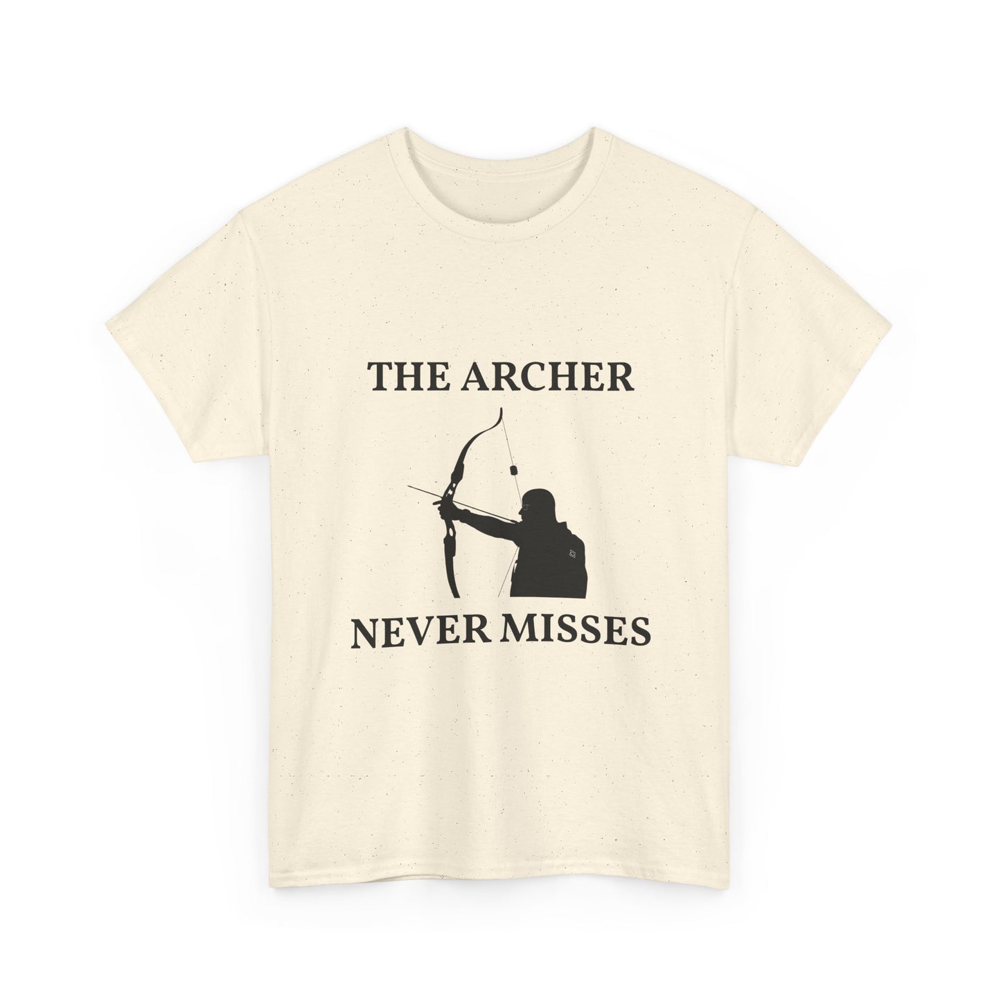 The Archer Never Misses Tee, Unisex Cotton T-Shirt, Gift for Archery Lovers, Archer Shirt, Casual Wear, Sports Apparel