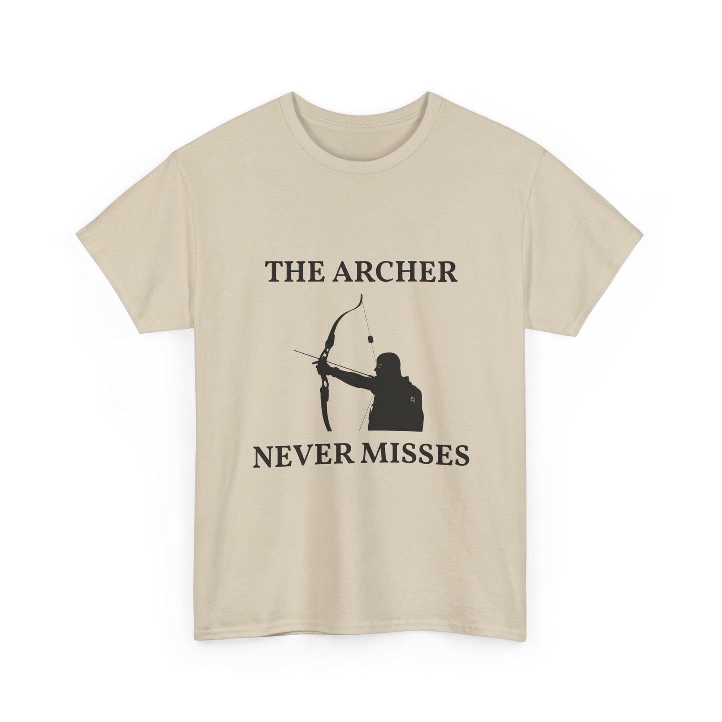 The Archer Never Misses Tee, Unisex Cotton T-Shirt, Gift for Archery Lovers, Archer Shirt, Casual Wear, Sports Apparel