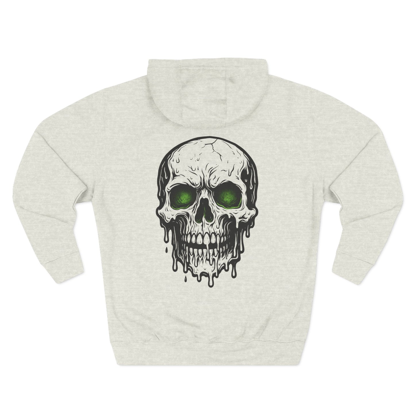 Skull Graphic Fleece Hoodie - Cozy Halloween Apparel for Men, Unisex Streetwear, Gift for Horror Fans, Casual Wear