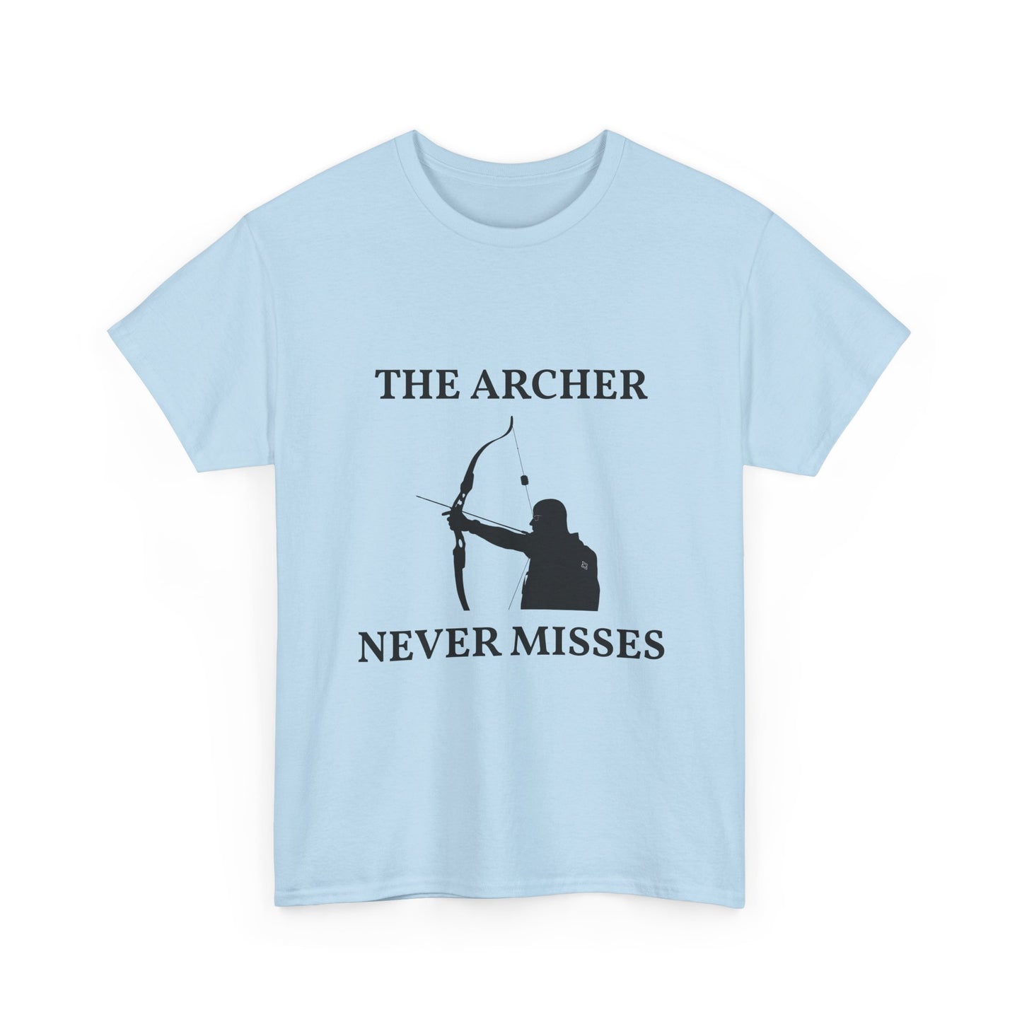 The Archer Never Misses Tee, Unisex Cotton T-Shirt, Gift for Archery Lovers, Archer Shirt, Casual Wear, Sports Apparel