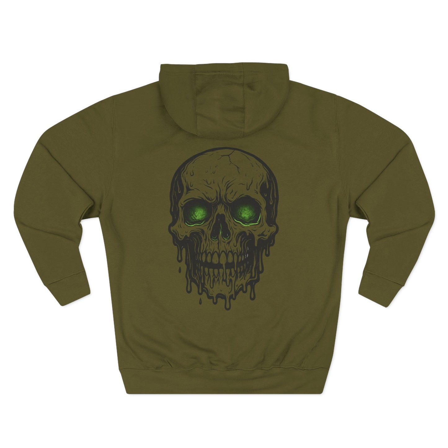 Skull Graphic Fleece Hoodie - Cozy Halloween Apparel for Men, Unisex Streetwear, Gift for Horror Fans, Casual Wear