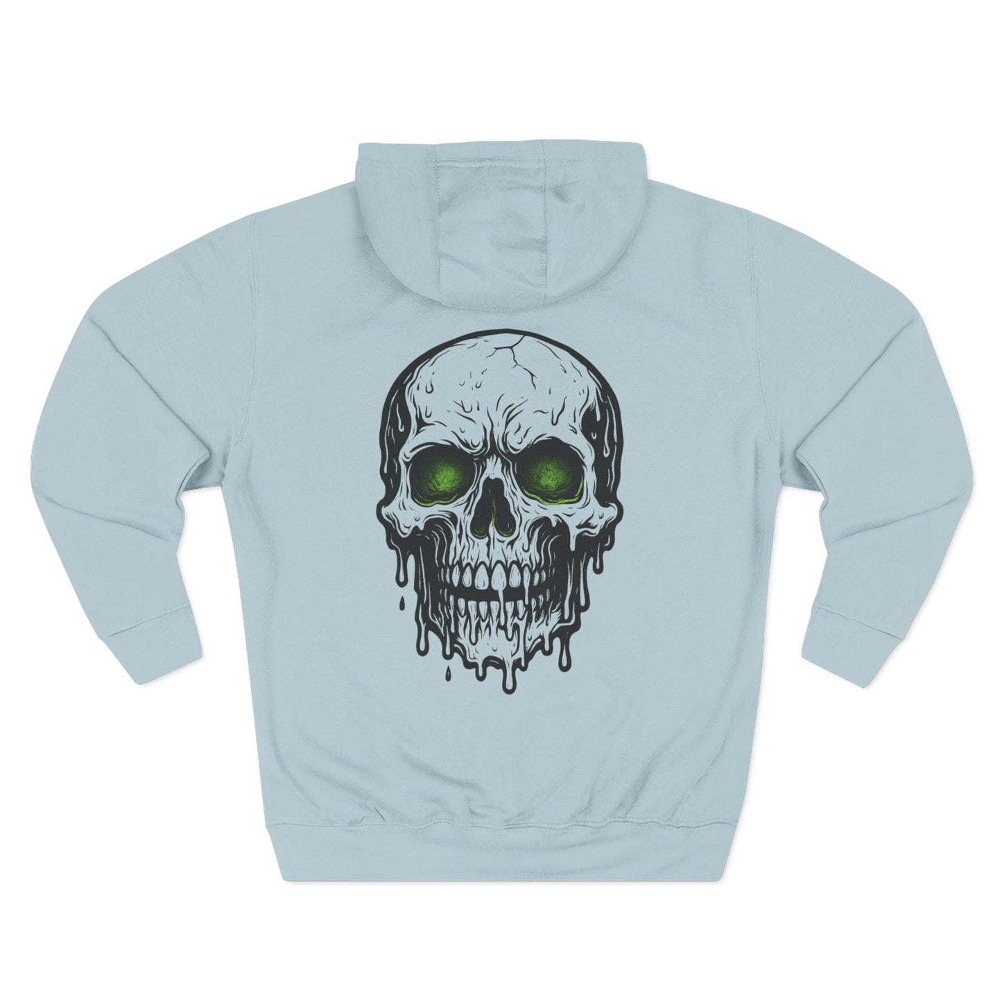 Skull Graphic Fleece Hoodie - Cozy Halloween Apparel for Men, Unisex Streetwear, Gift for Horror Fans, Casual Wear