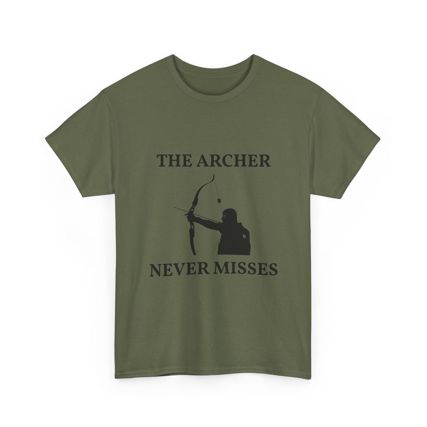 The Archer Never Misses Tee, Unisex Cotton T-Shirt, Gift for Archery Lovers, Archer Shirt, Casual Wear, Sports Apparel