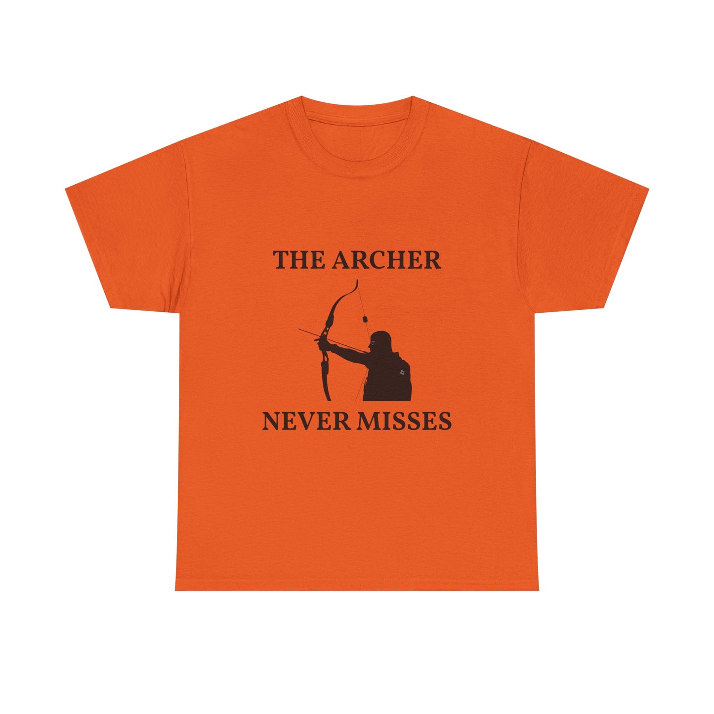 The Archer Never Misses Tee, Unisex Cotton T-Shirt, Gift for Archery Lovers, Archer Shirt, Casual Wear, Sports Apparel