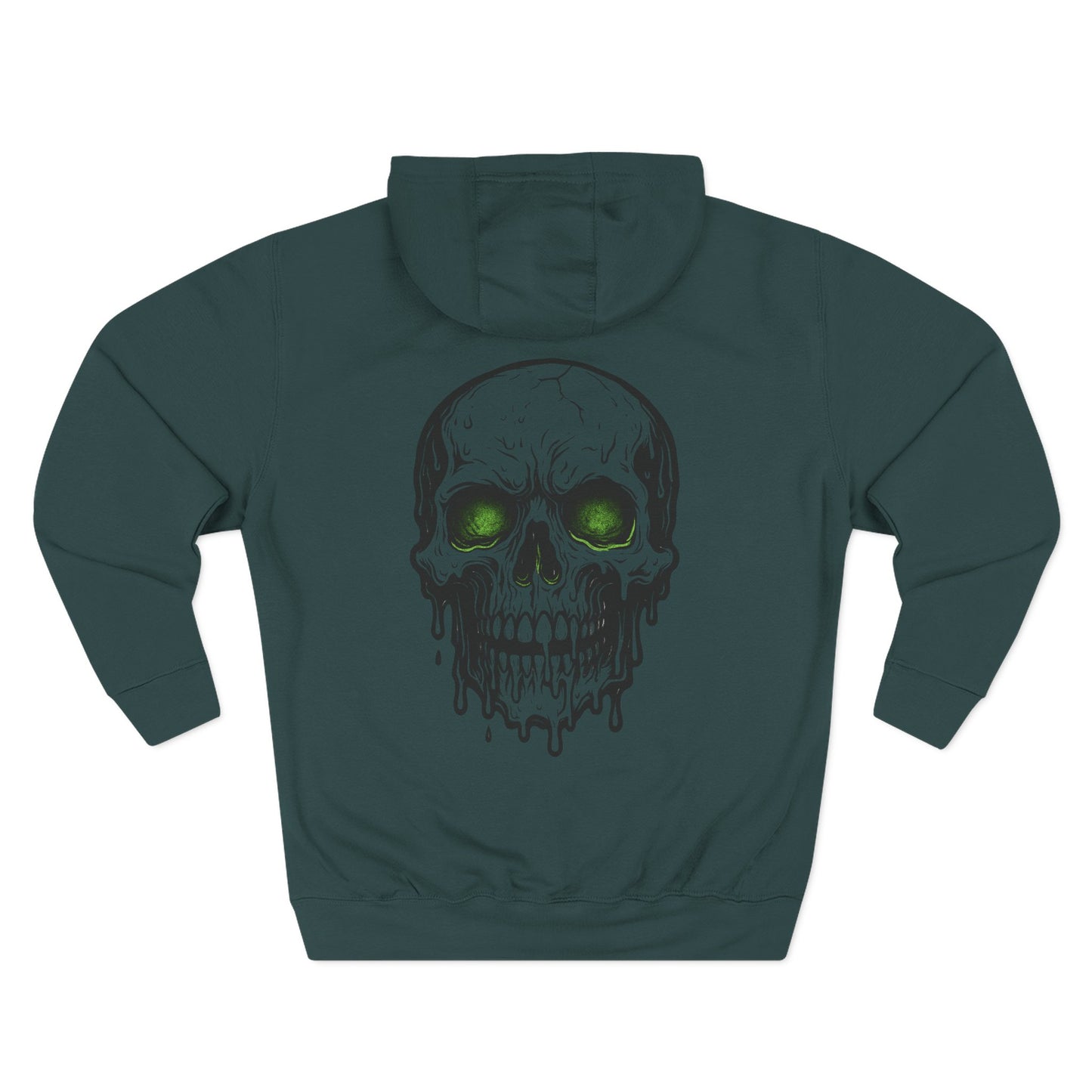 Skull Graphic Fleece Hoodie - Cozy Halloween Apparel for Men, Unisex Streetwear, Gift for Horror Fans, Casual Wear