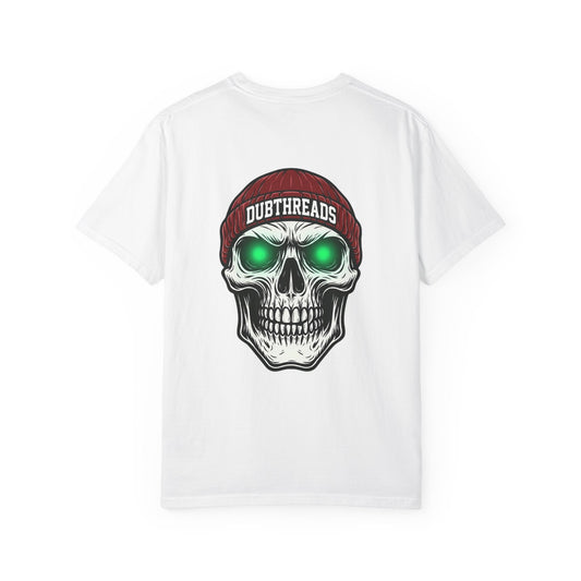 Green-Eyed Skull Beanie T-Shirt | Skate Punk Graphic Tee